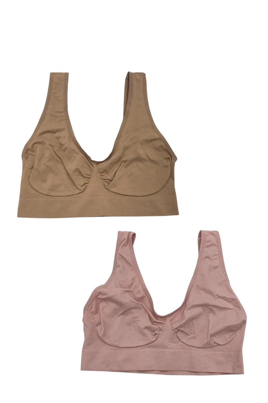 Rhonda Shear 2-pack Original Ahh Bra Beige/Pink -